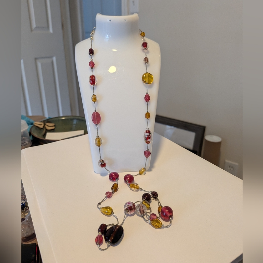 Artisanal Glass Bead Statement Necklace